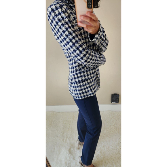 NWOT L'AGENCE Kenzie Double Breasted Tweed Plaid Blazer Size 2 Blue White #1M452 - Picture 4 of 13